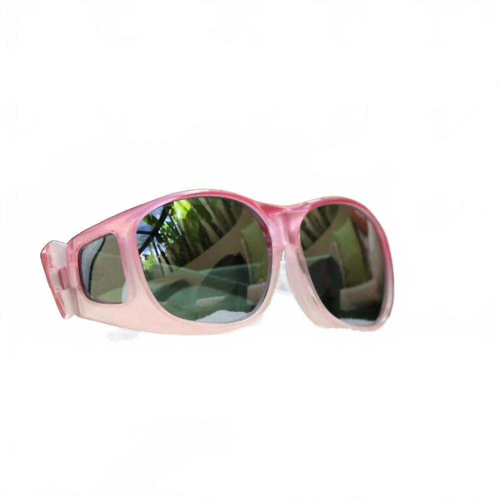 NEW COCOONS unisex slim line m polarized fitover sunglasses in blush/gray/silver